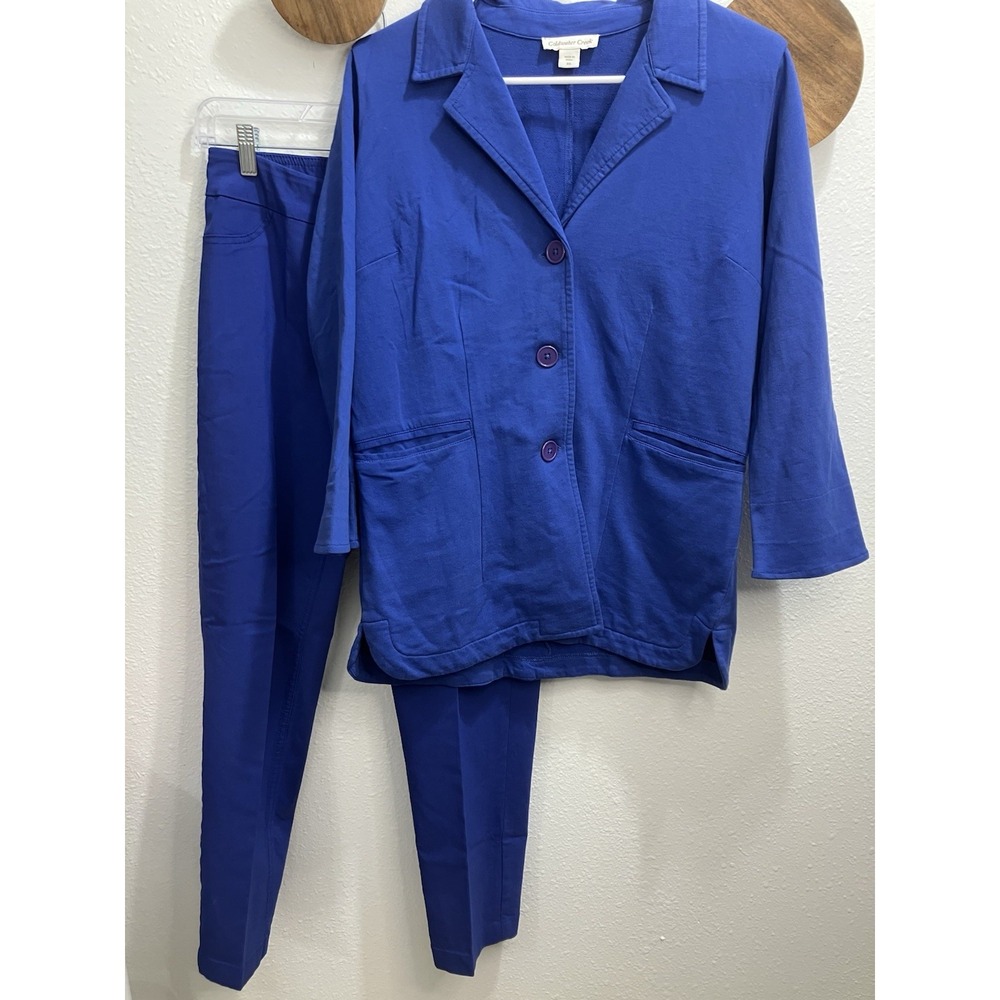 Coldwater Creek 2 Piece Pant Jacket Suit Sz XS/4 Women's‎ Classic Periwinkle